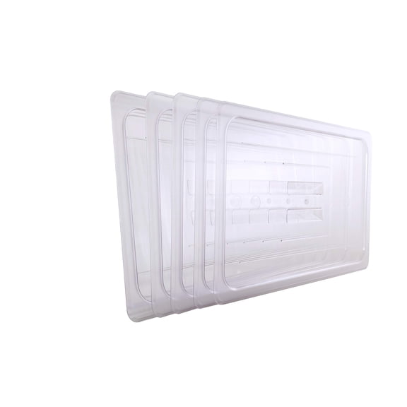 Hakka Brothers 1/1 Size Polycarbonate Food Pans Lids & Cover, Full Size Clear --Pack of 6