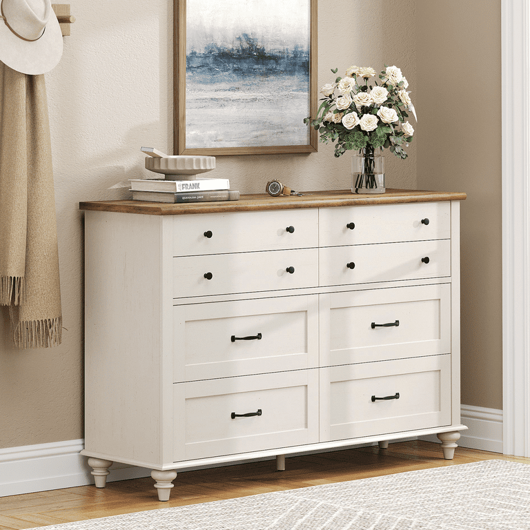 modern white 8 drawer dresser Noble House Hero Modern White 8-Drawer 47.2 in. Wide Chest of Drawers, Hallway Tall Dresser for Closet