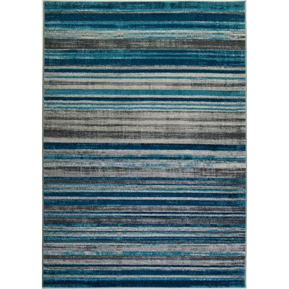 Ladole Rugs Bleu Ivoire Turquoise Mélange de Couleurs Tapis Intérieur Extérieur Paillasson Tapis Coureur pour Salon Chambre Patio Petit Moyen Grand Long Antidérapant Taille 3x5. 4x6, 5 x 8, 7 x 10, 9 par 12, 11 Pieds ft