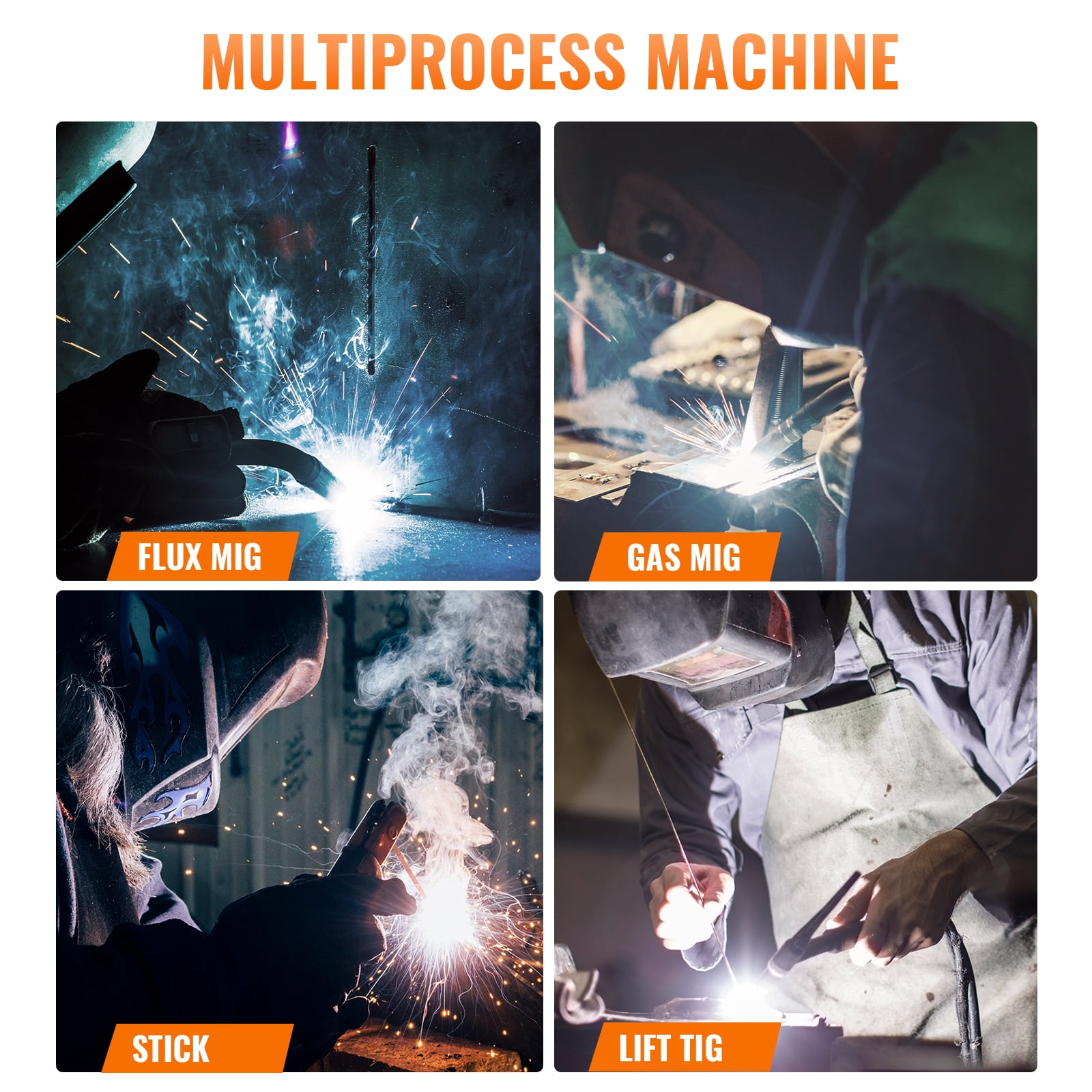 HITBOX 6 in 1 Aluminum MIG Welder, 200Amp Dual Pulse MIG Welder 110/220V, Gas /Gasless MIG Lift TIG MMA Stick Welder Machine