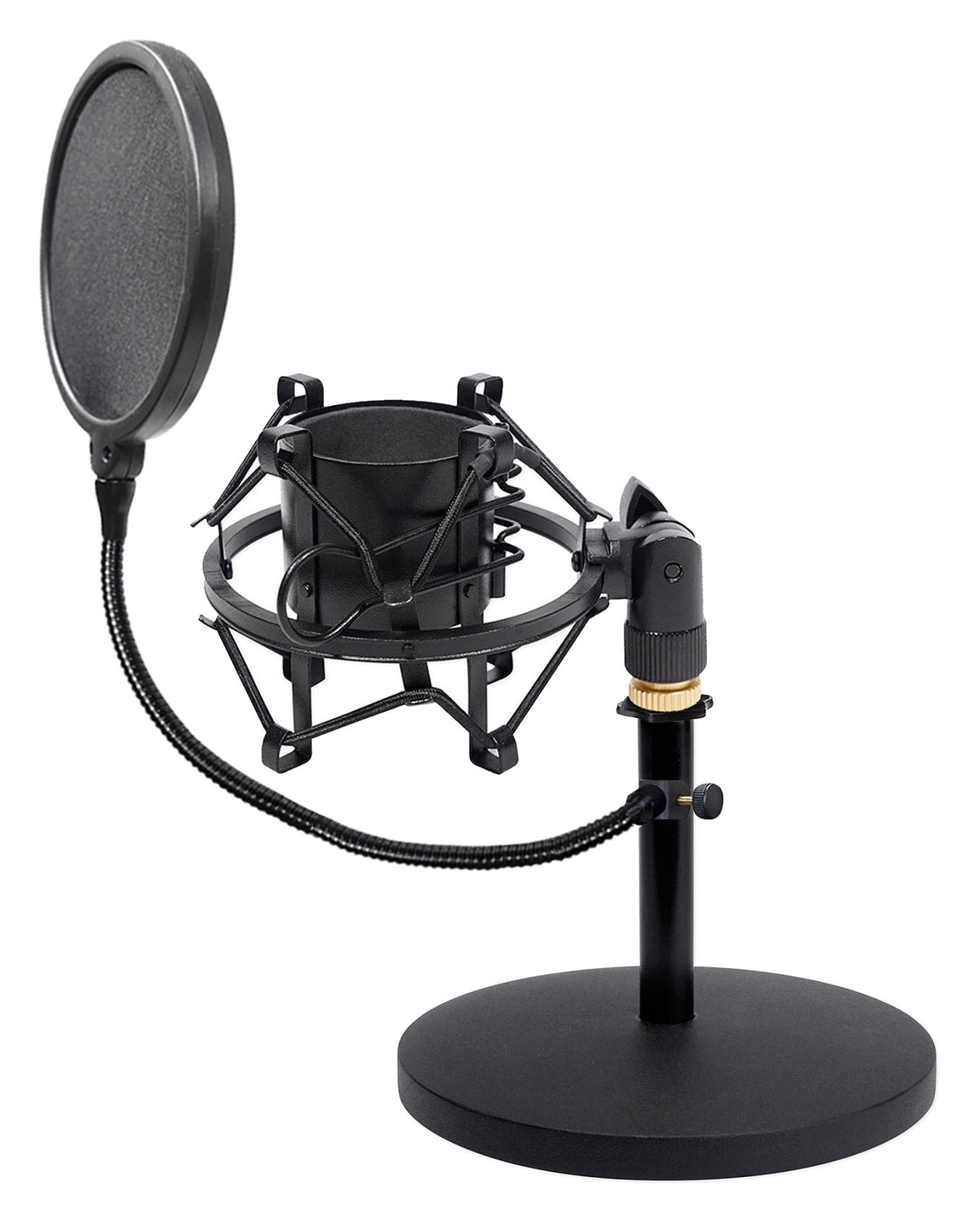 Samson MD5 Weighted Podcast Podcasting Mic Stand+Black Shockmount+Pop ...