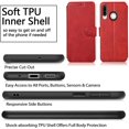 thumbnail image 3 of for Huawei P30 Lite Case Sturdy PU Leather Wallet Flip Case Magnetic Clasp with Cash Credit Card Slots Huawei P30 Lite Phone Case (Red), 3 of 8