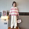 thumbnail image 3 of Sudadera con estilo para niños, conjunto de 2 piezas, ropa holgada de otoño para niñas, ropa de calle para niños, novedad de primavera 2024, 3 of 5