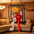 thumbnail image 6 of Sahpxhe Halloween Decorations Hanging Ghost Decor, Animated Shaking Caged Skeleton Prisoner with Glowing Red Eyes for Indoor Living Room Party Decor Hot Pink, 6 of 6
