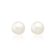 thumbnail image 5 of 14K Solid White Gold 4mm Button Freshwater Cultured Pearl Stud Earrings, 5 of 10