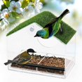 thumbnail image 3 of Acrylic Window Bird Feeder with Suction Cup Detachable Seed Tray Drainage Holes Bird Home Design Bird Watching Gift, 3 of 7