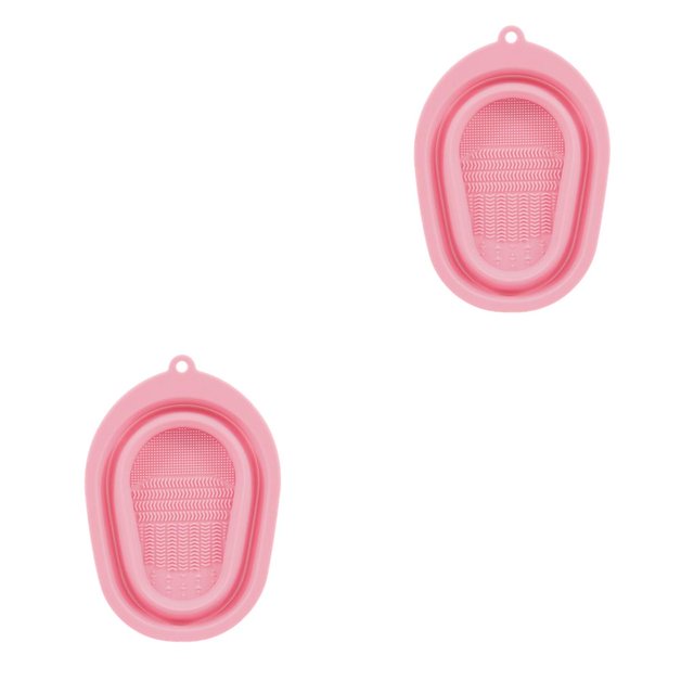 sweethay Alfombrilla de limpieza para brochas de maquillaje, herramientas cosméticas, almohadilla exfoliante de , aplicadores de delineador, Rosado 2Conjunto