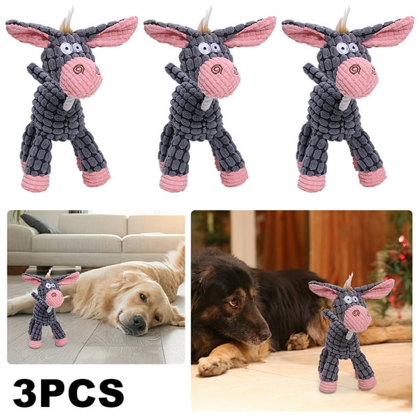 Cuerda Algodón para Perro Con para Juguete A La Dentición Cuerda para Perro Juguete Interactivo Con Felpa (burro Gris)