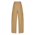 thumbnail image 5 of ZHYou Womens Cargo Pants with Pockets,Lightweight, Hiking,Casual Elastic Waist Pants for Women ,Khaki,Size 2XL, 5 of 8
