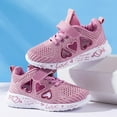 thumbnail image 2 of NOKIO Girls Breathable Sneakers Girls Pastel Sneakers Children Sports Shoes Spring/Summer Colorful Mesh Hollow Out Heart Shaped Pattern Letter Printed Casual Shoes Party Birthday School, 2 of 5