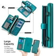thumbnail image 3 of ELEHOLD Flip Wallet Case for Samsung Galaxy S24 Plus with Large Capacity 13 Card Slots Zipper Pocket Kickstand Magnetic Detachable Leather Case Crossbody Shoulder Strap Shockproof S24+ Cover,Blue, 3 of 8