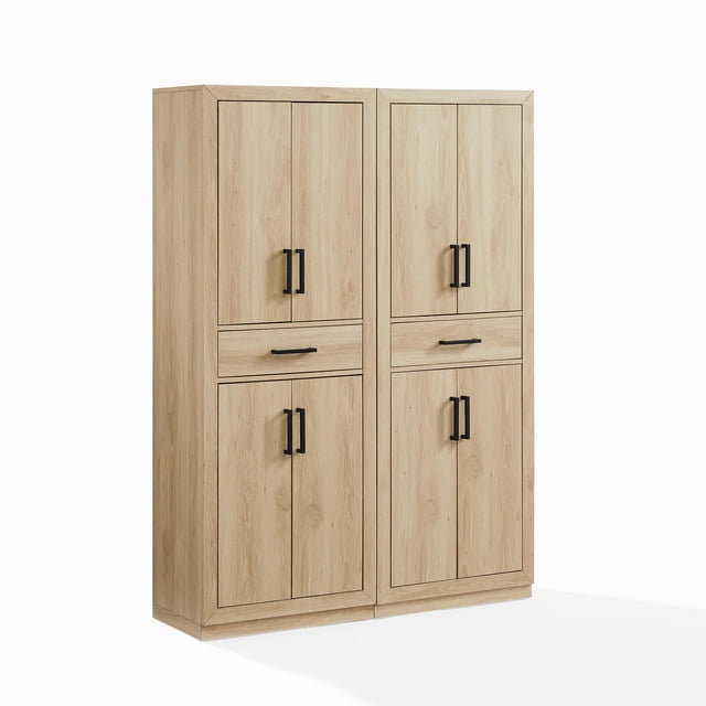 Crosley Furniture Isla 2-Piece Kitchen Storage Pantry Set in Ash
