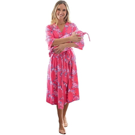 

Baby Be Mine Maternity Mommy & Me Delivery Robe with Matching Baby Swaddle Blanket & Hat Set Pregnancy Robe For Women Nursing Robe Maternity Robe