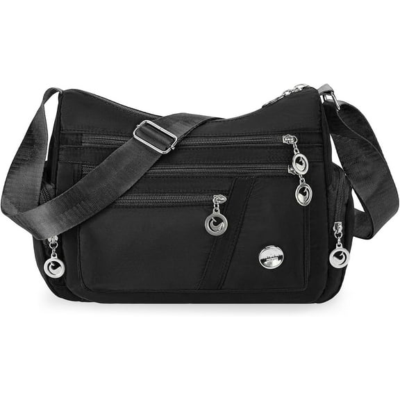 Women's Crossbody Bag Nylon Travel Purse Waterproof Shoulder Handbag for Ladies with Multiple Pockets
