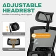 thumbnail image 5 of CELTOSS Ergonomic Office Chair, High Back Flip-Up Armrests Design, Adjustable Mesh Headrest and Lumbar Support, Black, 5 of 6