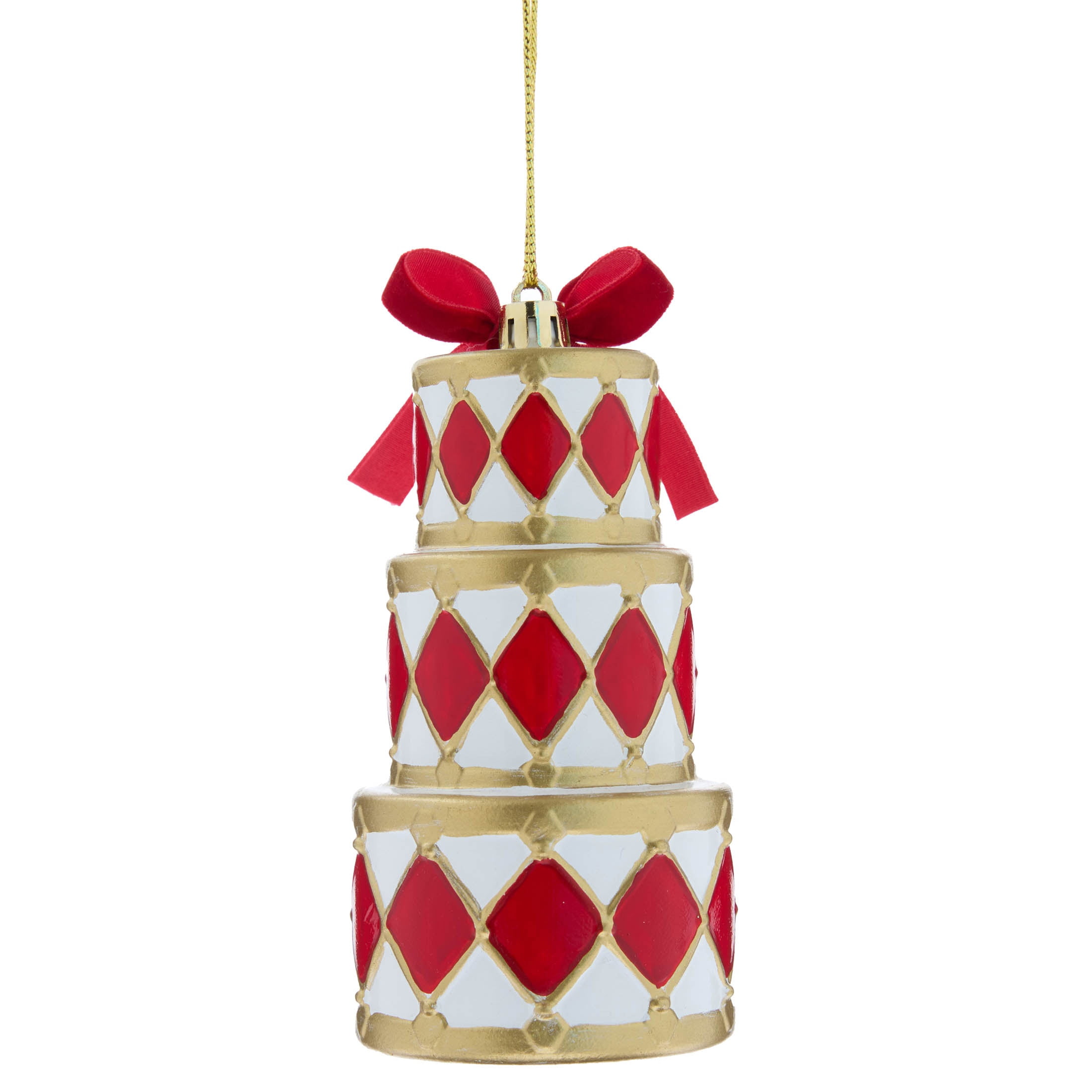 Red/White/Gold Drum Stack Christmas Ornament, 5.5", by Holiday Time