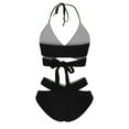 thumbnail image 6 of Women Anime Derivative Bikini Set with Wrap Skirt Kawaii Swimsuit Lace-up Bathing Suit Two Piece Swimwear, 6 of 6