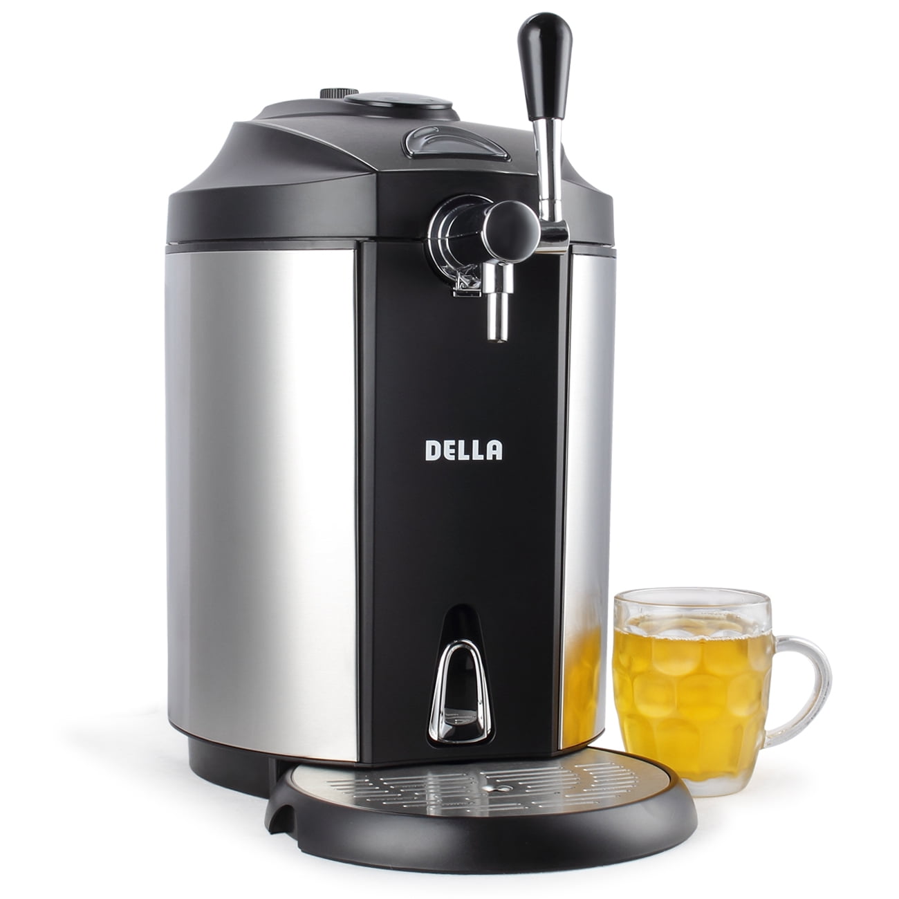 DELLA Mini Beer Kegerator Stainless Steel Portable System Micro Foam Technology Cold Draft... by Della