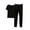 Black, variant on Women Solid Round Neck Night Shirts Cuffed Long Pants Loose Casual Versatile Pajamas Set