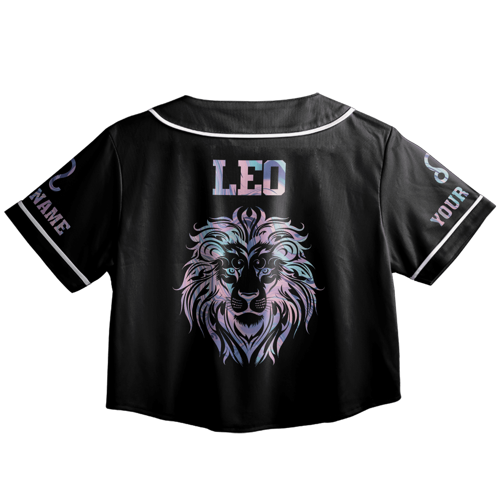 Lotusprinthandmade Personalized Leo Zodiac Crop Top Baseball