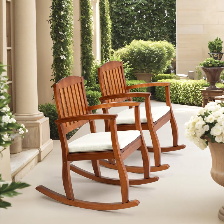 Ktaxon Poplar Wood Rocking Chair with Cushion, 24x33.3x36.2 in
