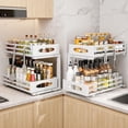 thumbnail image 4 of Under Sink Organizer, 2 Tier Under Sink Organizers and Storage, Adjustable Height, Slide Out Metal Cabinet Organizers, Pull Out Cabinet Storage Drawer Shelf for Kitchen Bathroom Black, 2 Pack, 4 of 10