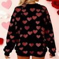 thumbnail image 6 of Hueook Valentines Day Shirt for Women Tops Crew Neck Printing Oversized Sweatshirt Long-sleeved Top Hoodie Black M, 6 of 8