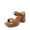 BROWN, variant on Women's Two Braided Strap High Chunky Heels for Women Slip on Open Square Toe Block Platform Heels Sandals Holiday Party Wedding Dress Pumps Shoes