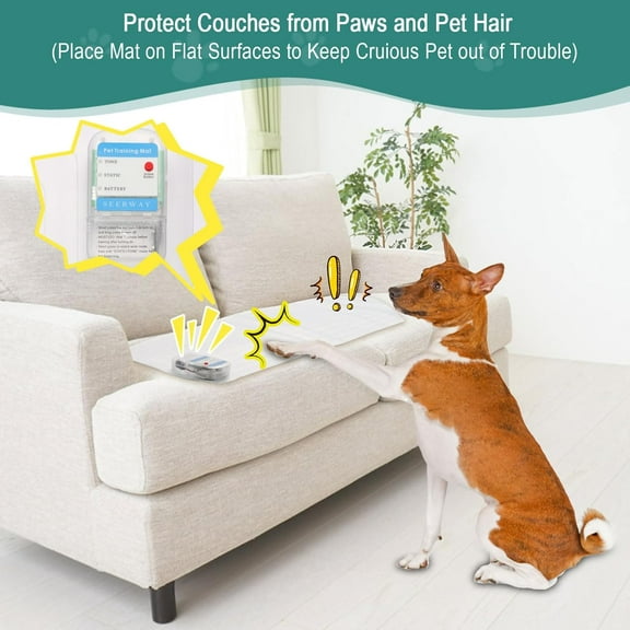 60x12" Rectangular Pet Shock Mat - Electric Training Pad for Dogs & Cats, 3 Modes Repellent Mat for Furniture, Sofa, Countertops