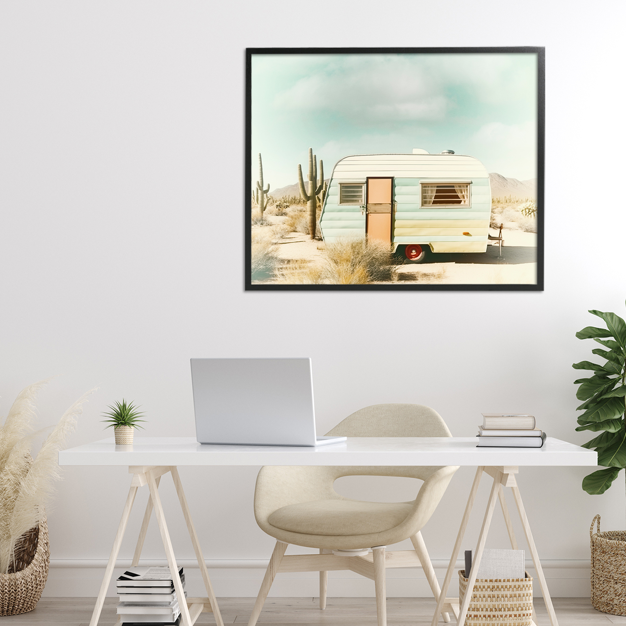 Desert Trip Vintage Black Framed Giclee Art, design by Decent Exposures
