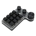 thumbnail image 4 of 12 Touches Clavier Mécanique Bluetooth Connexion USB Mini Clavier Macro Programmable Portable avec 3 Boutons pour le Bureau, 4 of 14