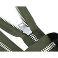 thumbnail image 3 of YKK #10 10 Inch to 36 Inch Aluminum Separating Jacket Zipper Extra Heavy Duty Metal Zippers for Sewing Coats Crafts (Olive Green - 567, 16 Inches), 3 of 3