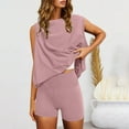 thumbnail image 2 of Bixock Women's 2 Piece Casual Set,Tank Top Shorts Outfits,Solid Loose Top Fitted Sports Leisure Sleeveless Crew Neck Set, 2 of 5