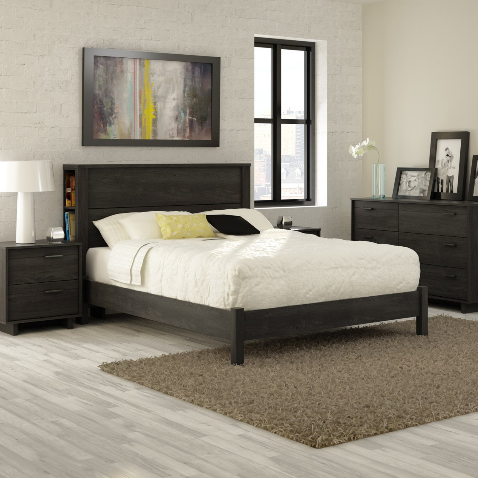 South Shore Fynn Full-Size Platform Bed (54"), Multiple Finishes