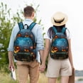 thumbnail image 4 of Vsdgher Spooky Halloween Print Canvas Backpack Travel Rucksack Unisex Knapsack 15.7/17.7Inch Laptop Backpack for Work,College-Medium, 4 of 5