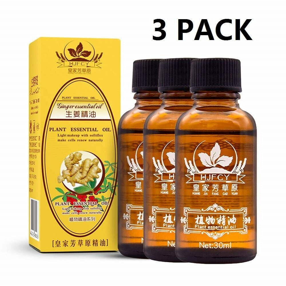 Cosprof 3 Pcs 100% Pure Lymphatic Drainage Ginger Oil for Injury Recovery, Faster Pain Relief, Christmas Gifts for Woman Man