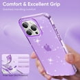 thumbnail image 2 of SaniMore for iPhone 13 Pro Case, Full Camera Lens Protection Women Cute Clear Glitter Bling Sparkly Cover Anti-yellow Transparent Shockproof Bumper for for iPhone 13 Pro, Purple, 2 of 7