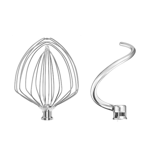 7QT Spiral Dough Hook & Whisk Set for KitchenAid Bowl-Lift Mixers – Stainless Steel, Food Grade & Dishwasher Safe