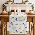 thumbnail image 2 of Table Runner 48 Inches Long for Kitchen Dining, Spring Easter Dresser Scarf Farmhouse, Dining Table Decorations for Wedding/Parties, Yellow Green Purple Bunny Botanical 13 x 48 In, 2 of 8