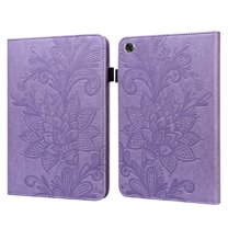 Dteck Case for Lenovo Tab M8 / Smart Tab M8 / Tab M8 FHD TB-8505F / TB-8505X (2019) 8.0-inch,Flower Patterned PU Leather Card Holder Wallet Kickstand Case Shockproof Rubber Hybrid Cover,Purple