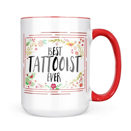 

Neonblond Happy Floral Border Tattooist Mug gift for Coffee Tea lovers