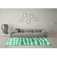thumbnail image 3 of Ahgly Company Machine Washable Indoor Rectangle Abstract Turquoise Blue Modern Area Rugs, 5' x 7', 3 of 4