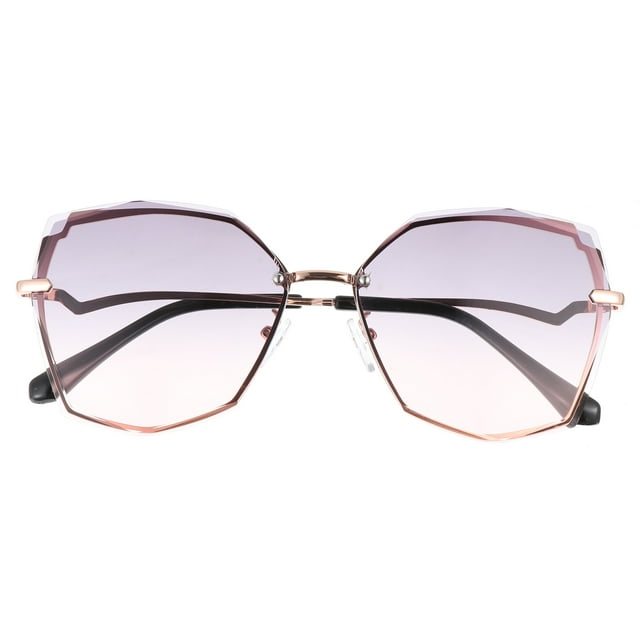 OULII Unique Sunglasses Rose and Gray Gradient Metal Frame for Sunshine Environment 1 Pair