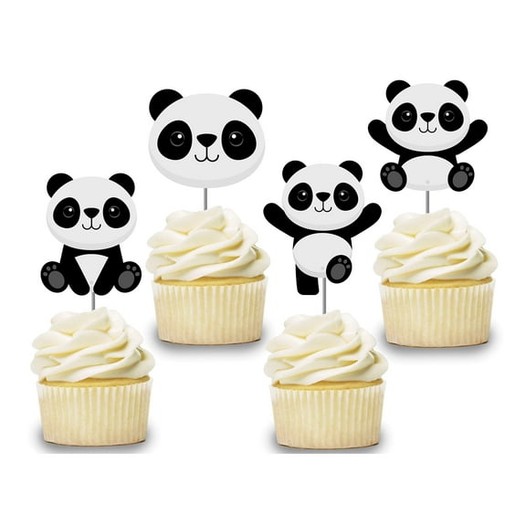 Panda Cupcake Toppers, for any occasion - Kids Birthday Party, Baby Shower Themed, 12 count