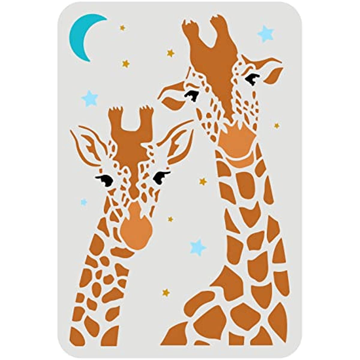 Giraffe Stencil Two Giraffe Drawing Painting Stencils Plastic Giraffe