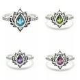 thumbnail image 3 of QQTDFG 925 Silver Plated Women Lotus Flower Rings Pear Zircon Crystal Ring Jewelry-#3-9, 3 of 8