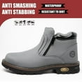 thumbnail image 3 of Steel Toe Boots for Men Industrial Construction Anti-puncture Double Sided Zipper Work Safety Shoes Non-Slip Waterproof Hiking Shoes, 3 of 11