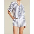 thumbnail image 4 of Yunliwuli Women's 2 Piece Beach Outfits Short Sleeve Lapel Tie Up Shirt Wide Leg Shorts Sets, 4 of 8