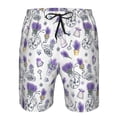 thumbnail image 3 of Sikiie Lavender Bicycle Print Men's Beach Shorts, High Elastic Quick-drying Shorts - with Drawstring and Slip Pockets, Suitable for Beach, Sports, Vacation-Large, 3 of 6