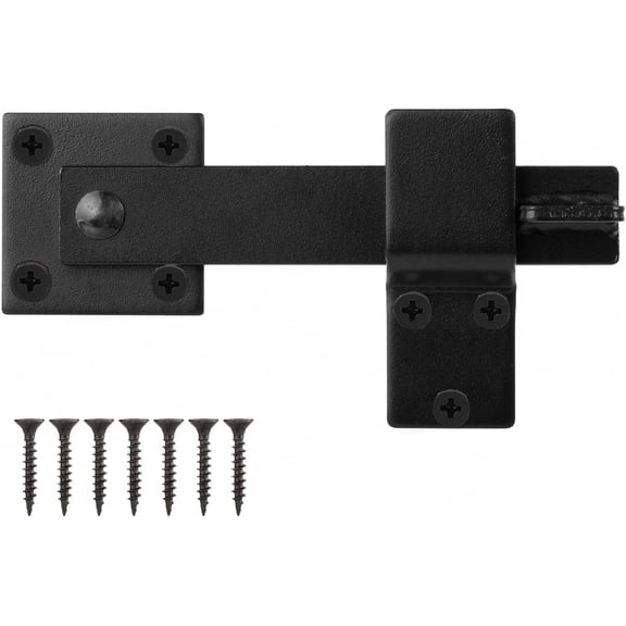 Sturdy 6" Farm Flip Fence Gate Latch, Barn Door Lock Flip Latch Hardware,Black Barn Door Hardware Farm Gate Latch for Sliding Doors, Cabinet, Shed
